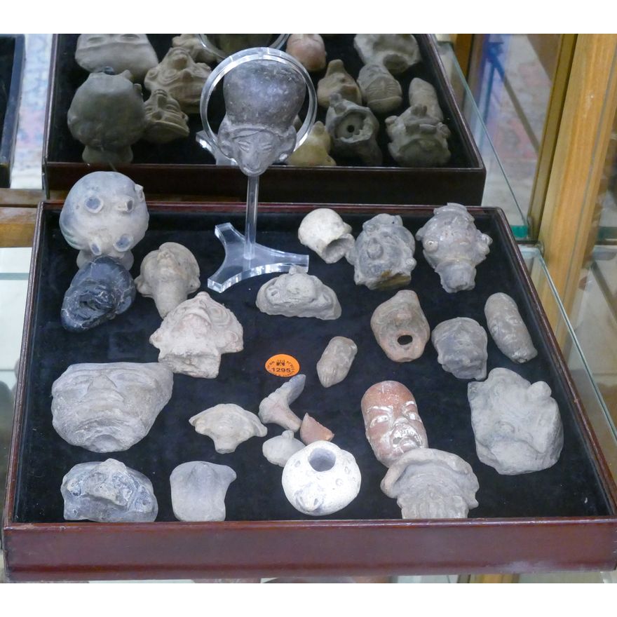 Tray 24pc Pre Columbian Head Fragments 1'' to 3''