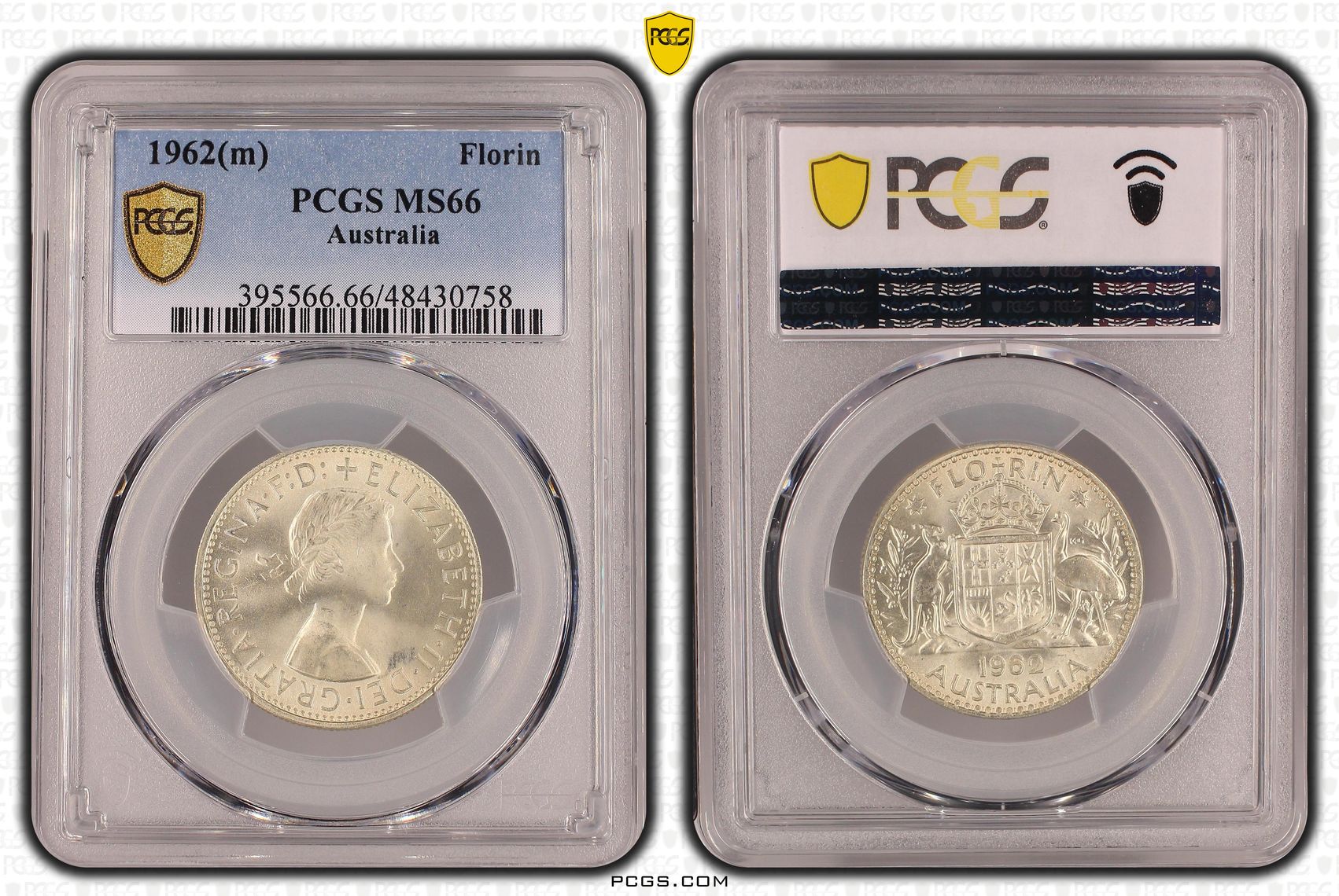 Elizabeth II, Florin, 1962(m), PCGS MS66