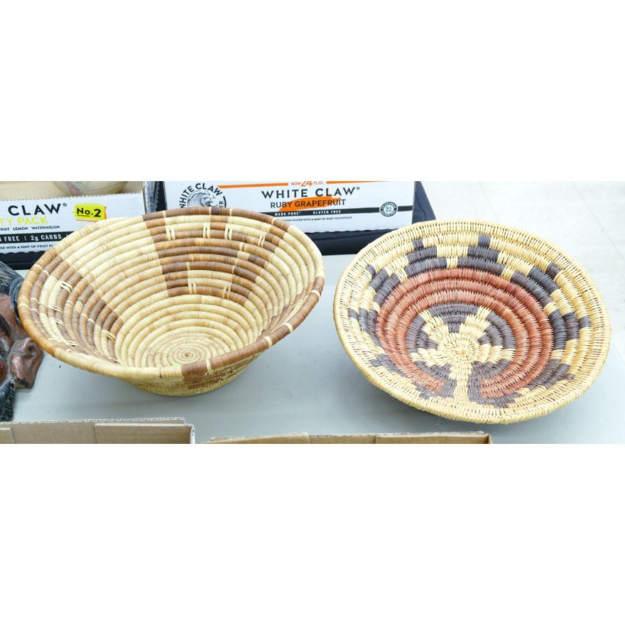2pc Southwest Indian Basket Bowls 10.5'' and 11.5''