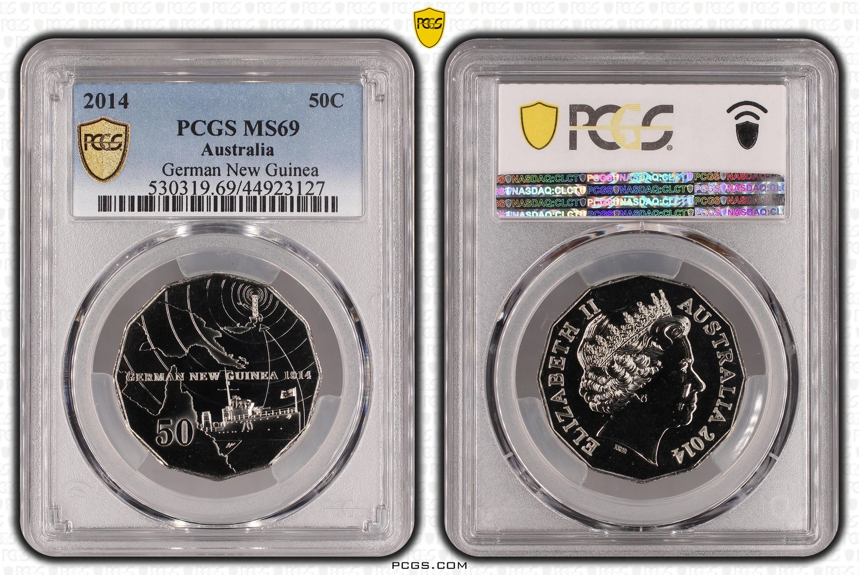 2014 Australia Fifty Cent, 50c German New Guinea PCGS - MS69 POP 14/0 -127
