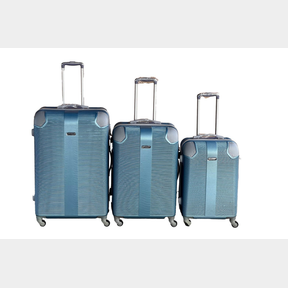 LE EMPORER - 3 PIECE LUGGAGE SET-LIGHT WEIGHT SUITCASE - SKY BLUE -SLIGHTLY BROKEN AT THE BOTTOM
