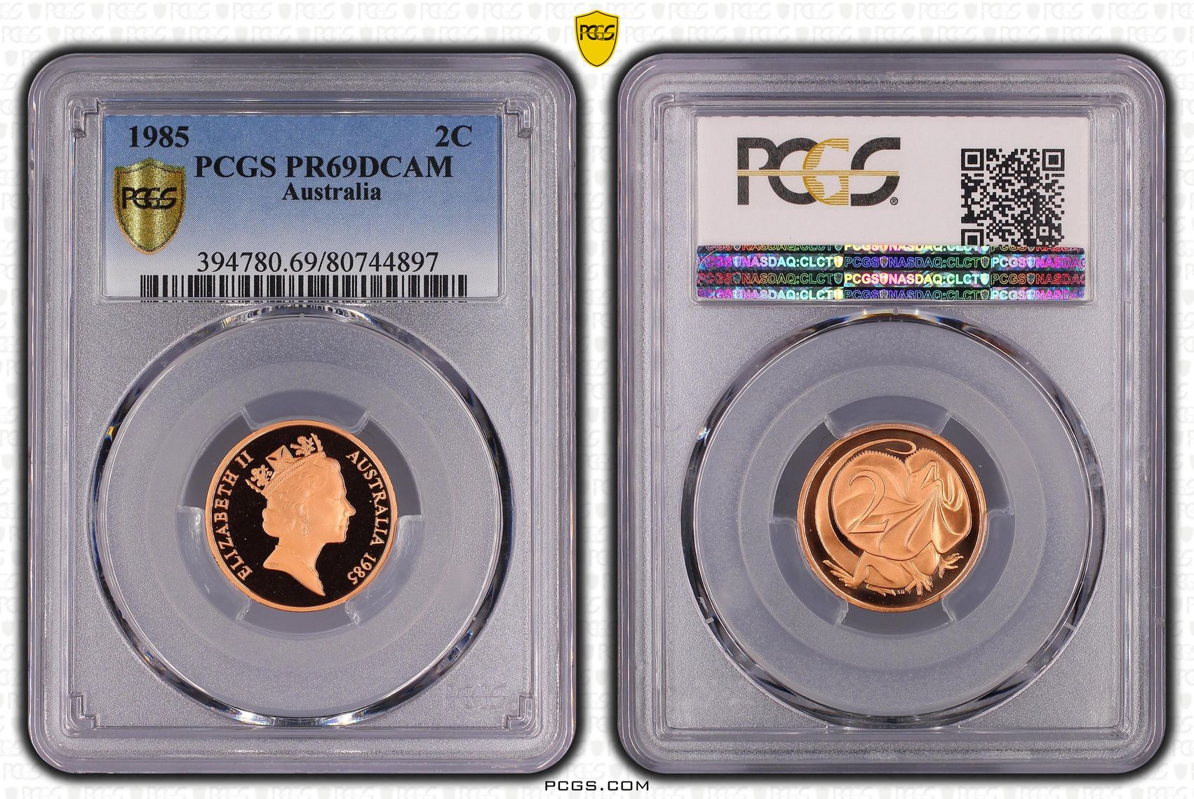 Elizabeth II, Two Cent, 1985, PCGS PR69DCAM