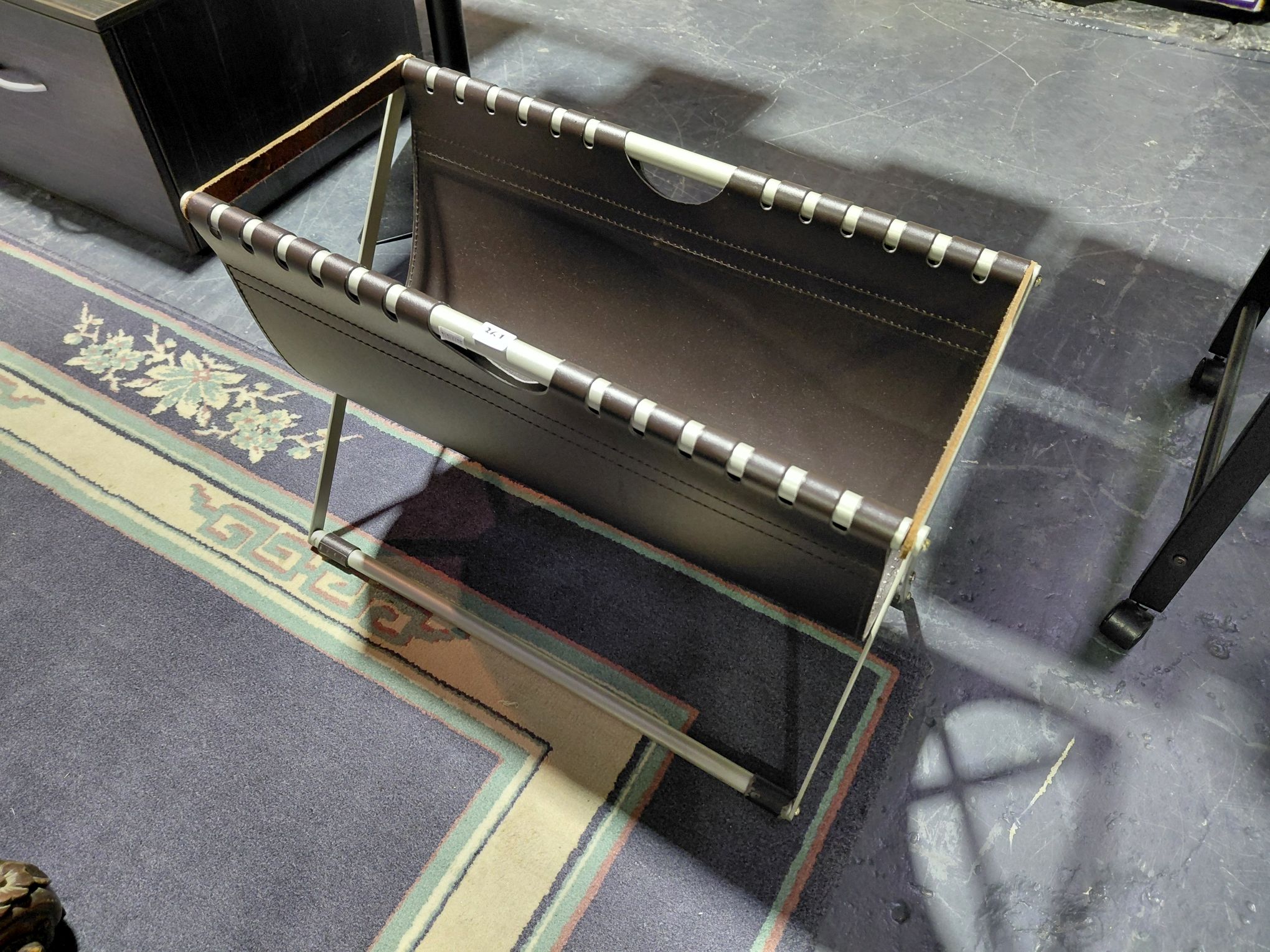 361 · LEATHER MAGAZINE STAND