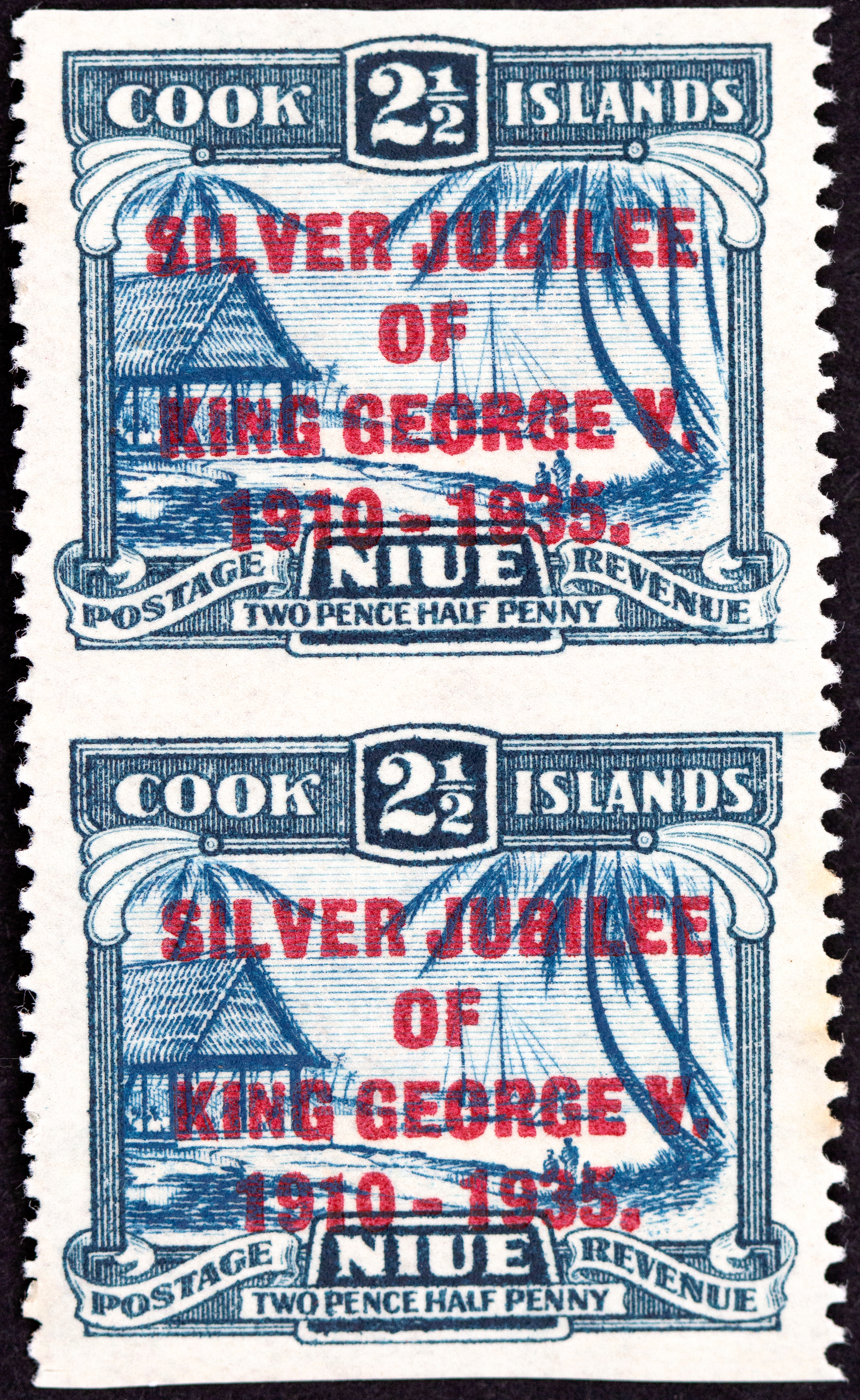 Cook Islands, Imperforate Pair, 1932, Good
