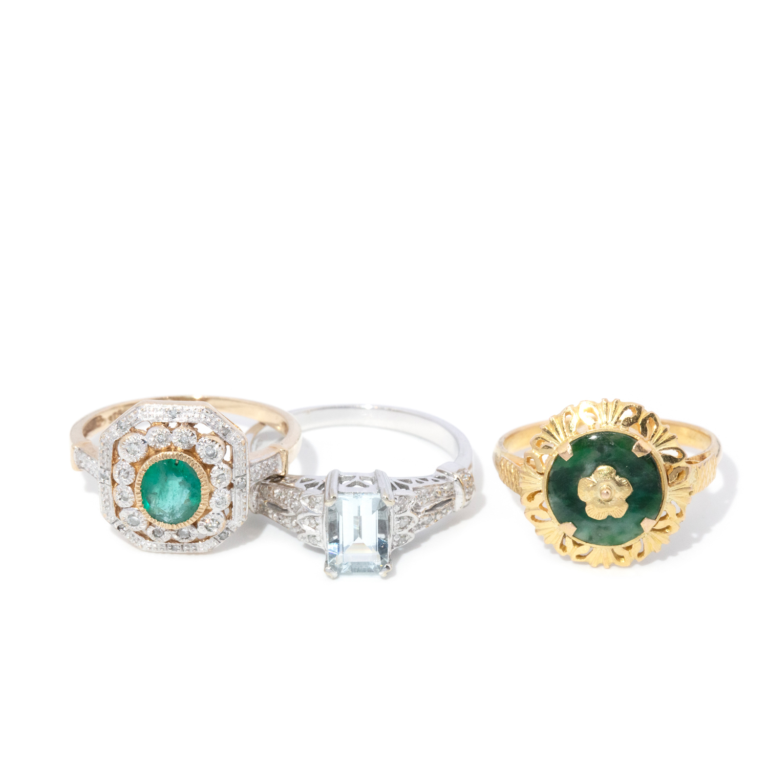Three gold rings
