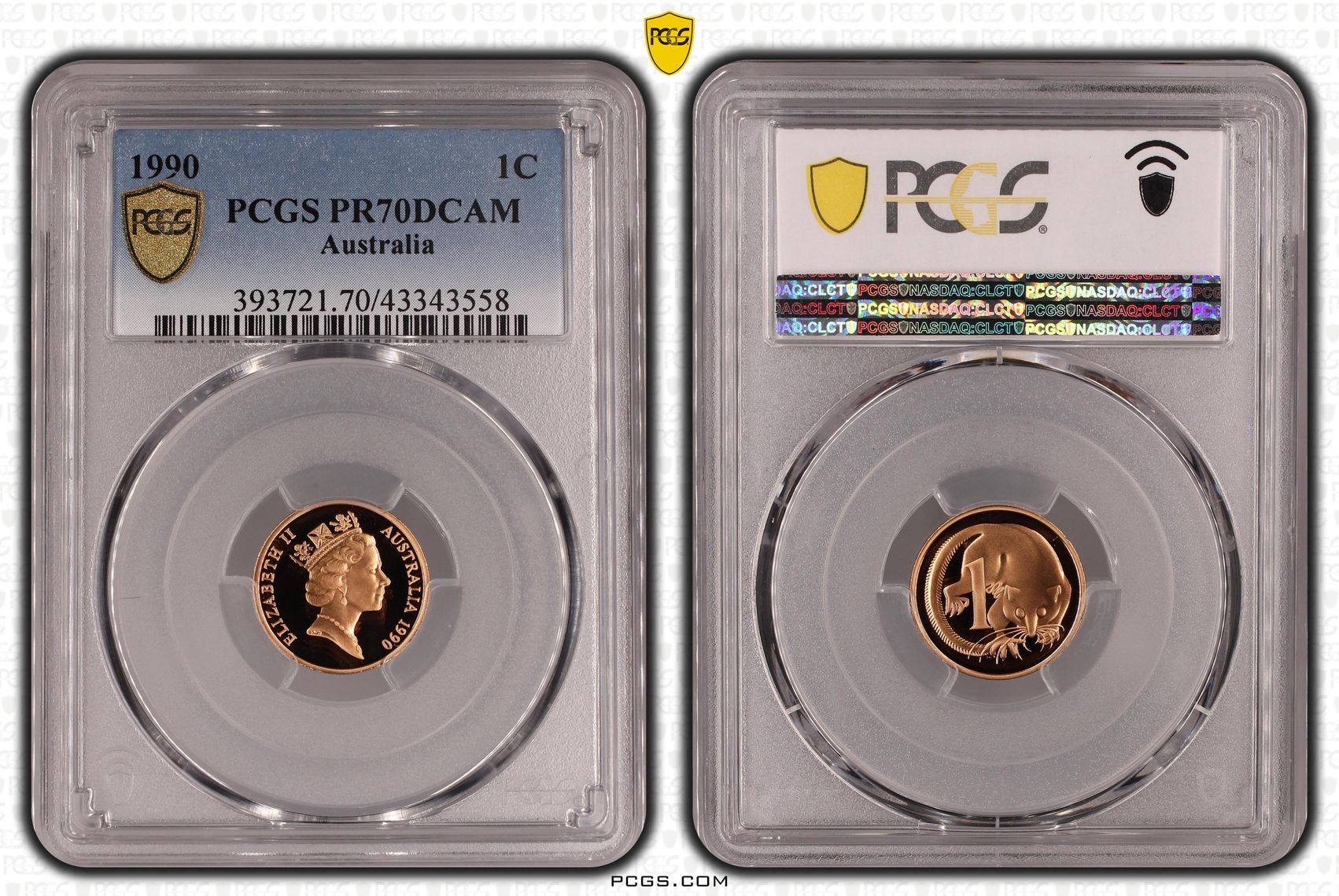 One Cent, 1990, Pcgs Pr70dcam