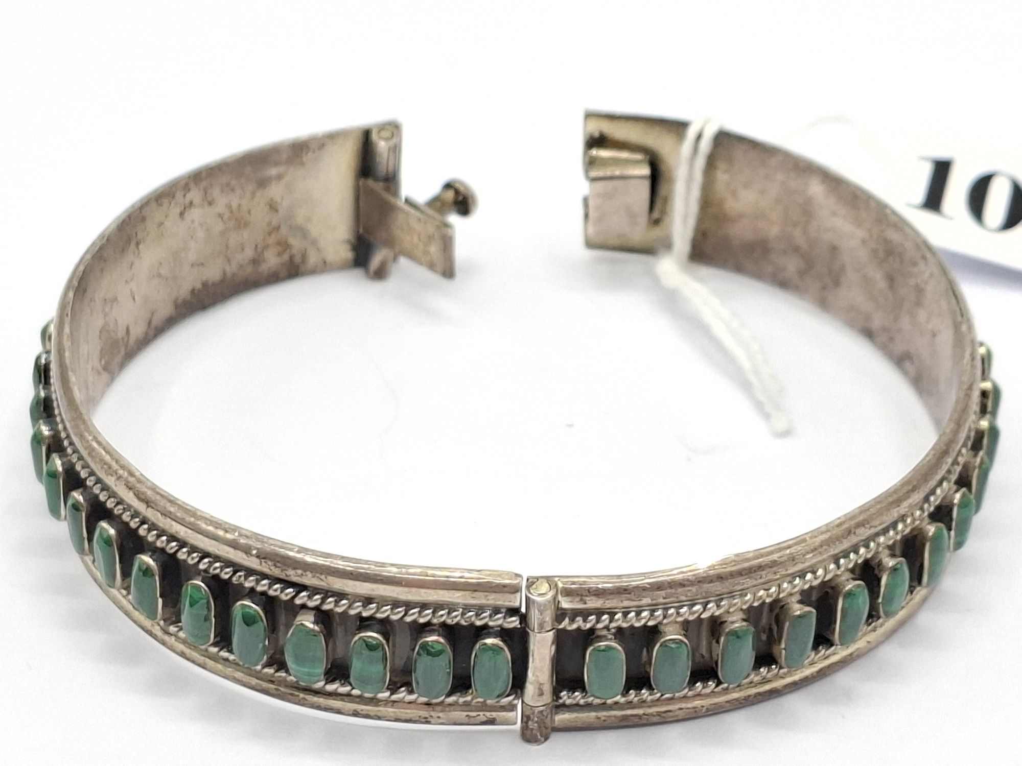 Sterling Silver Malachite Bracelet
