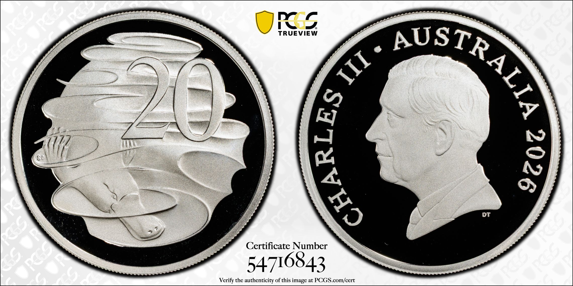 Silver, 6/0, Twenty Cents, 2026, PCGS PR70DCAM