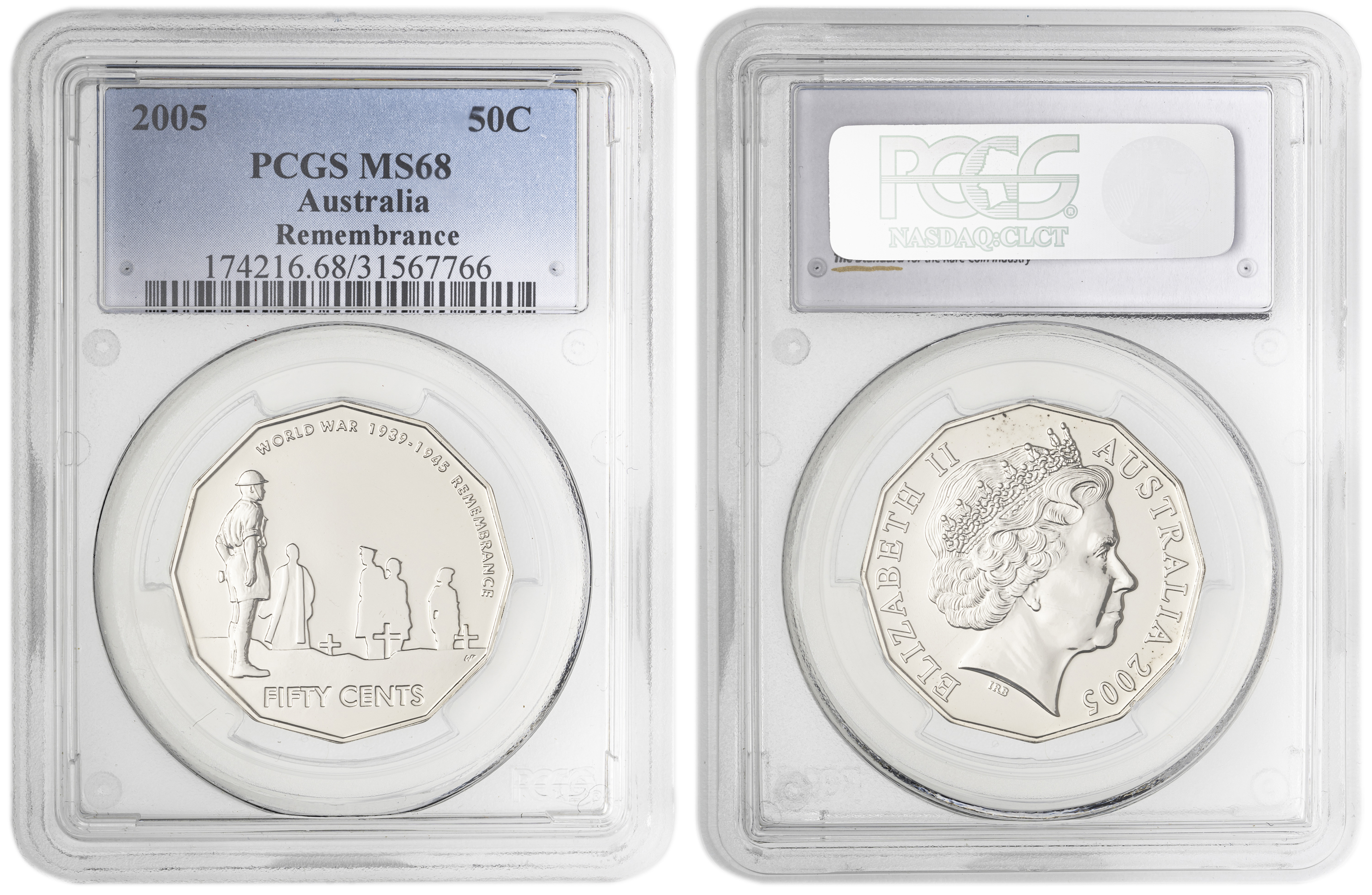 Remembrance , Fifty Cent, 2005, PCGS MS68