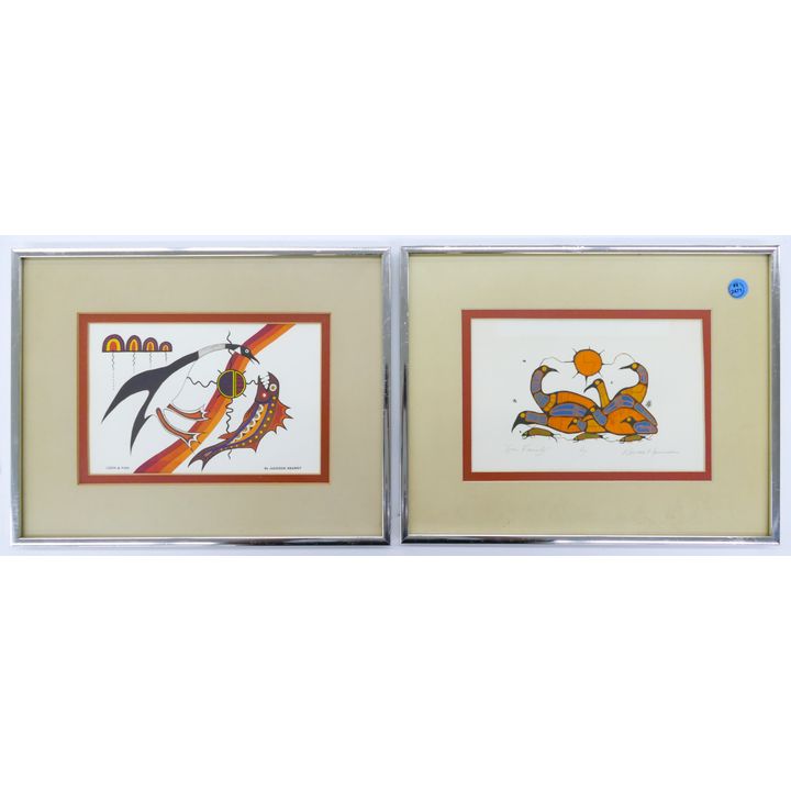 Pair Norval Morrisseau & Jackson Beardy Loon Art Prints