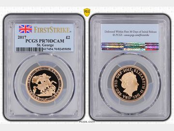 2017 '200TH ANNIVERSARY' PROOF GOLD 2 POUND COIN PR70 DCAM TOP POP!