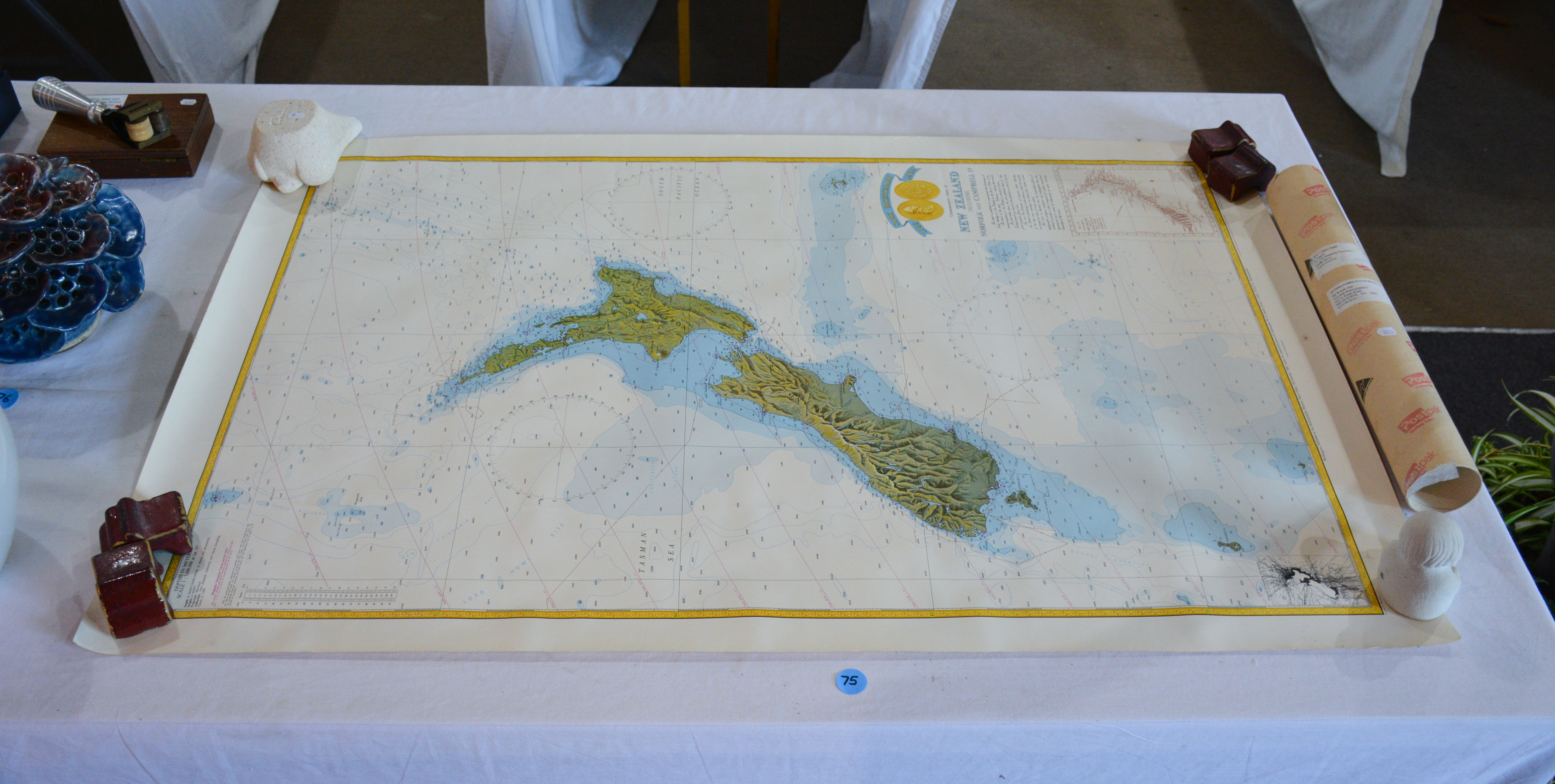 NZ Map Including Norfolk and Campbell Islands — sold at auction in New Zealand for $25