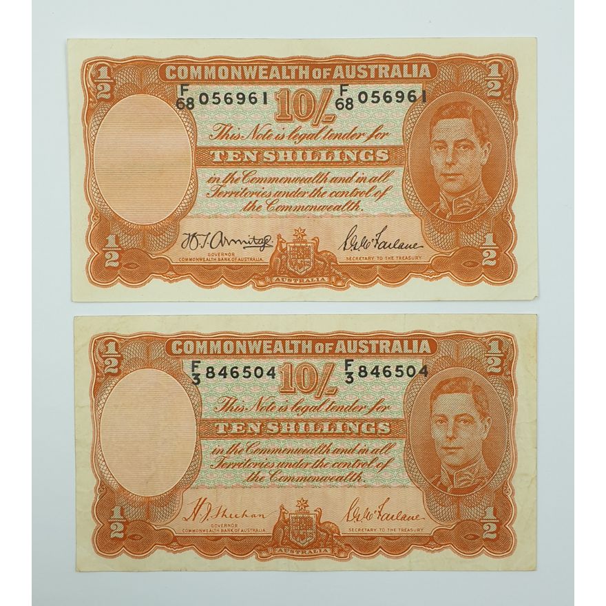 CoA Ten Shilling Notes (x2)