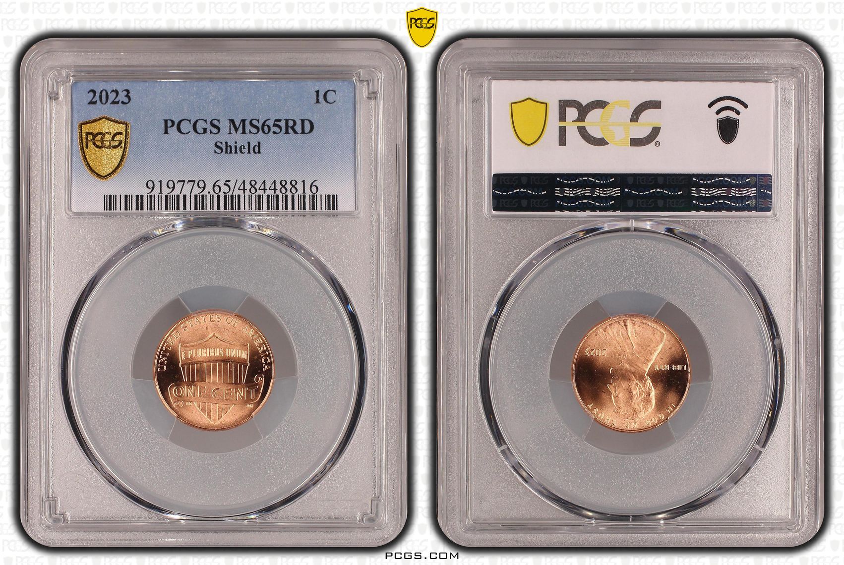 The United States of America, Shield, One Cent, 2023, PCGS MS65RD