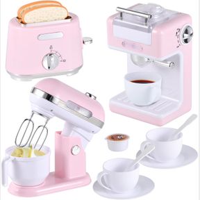 EHOME PLAY KITCHEN TOYS KIDS ACCESSORIES PRETEND PLAY APPLIANCES TOY SET WITH COFFEE MAKER, MIXER, TOASTER FOR KIDS TODDLER KITCHE
