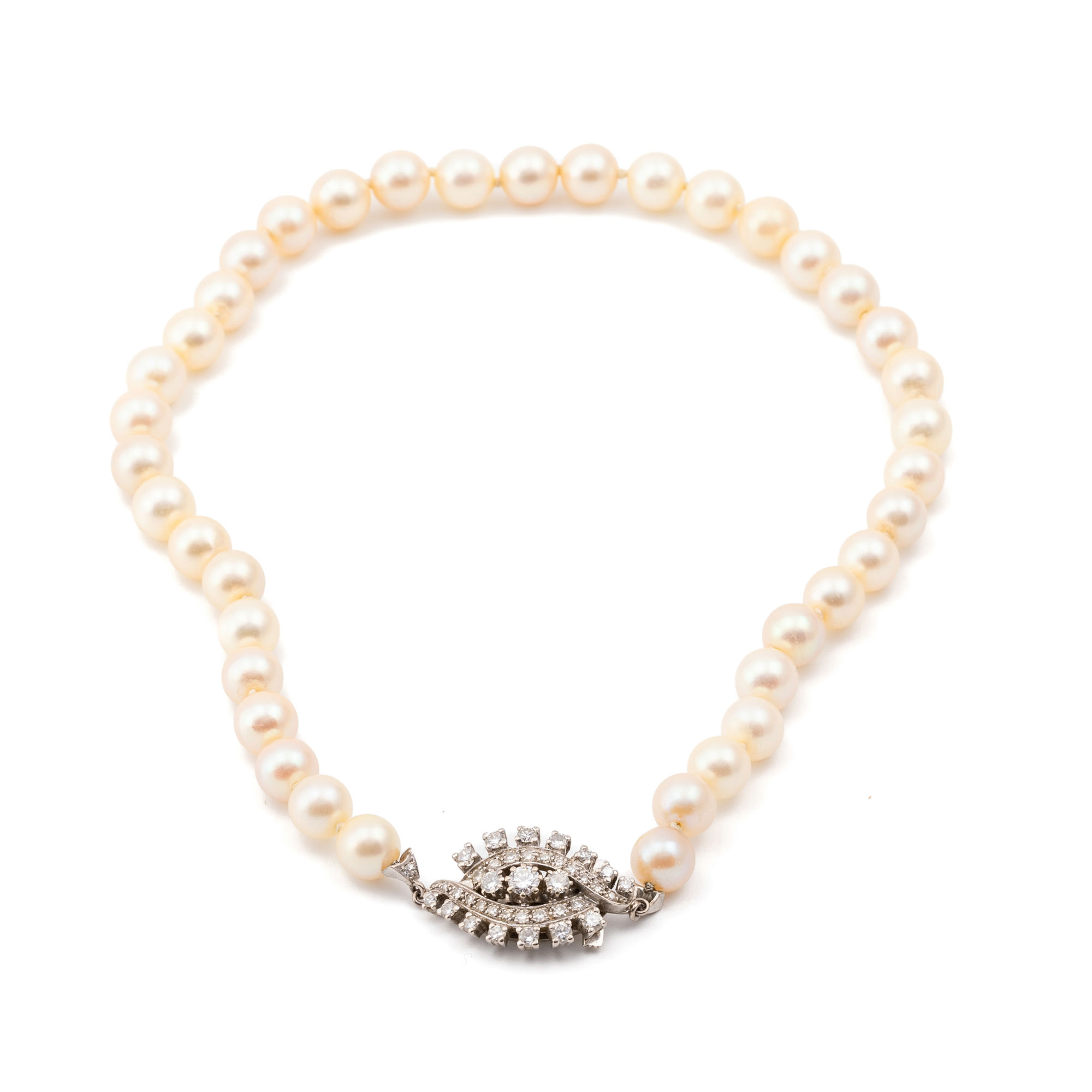 Pearl & Diamond Necklet 18ct,