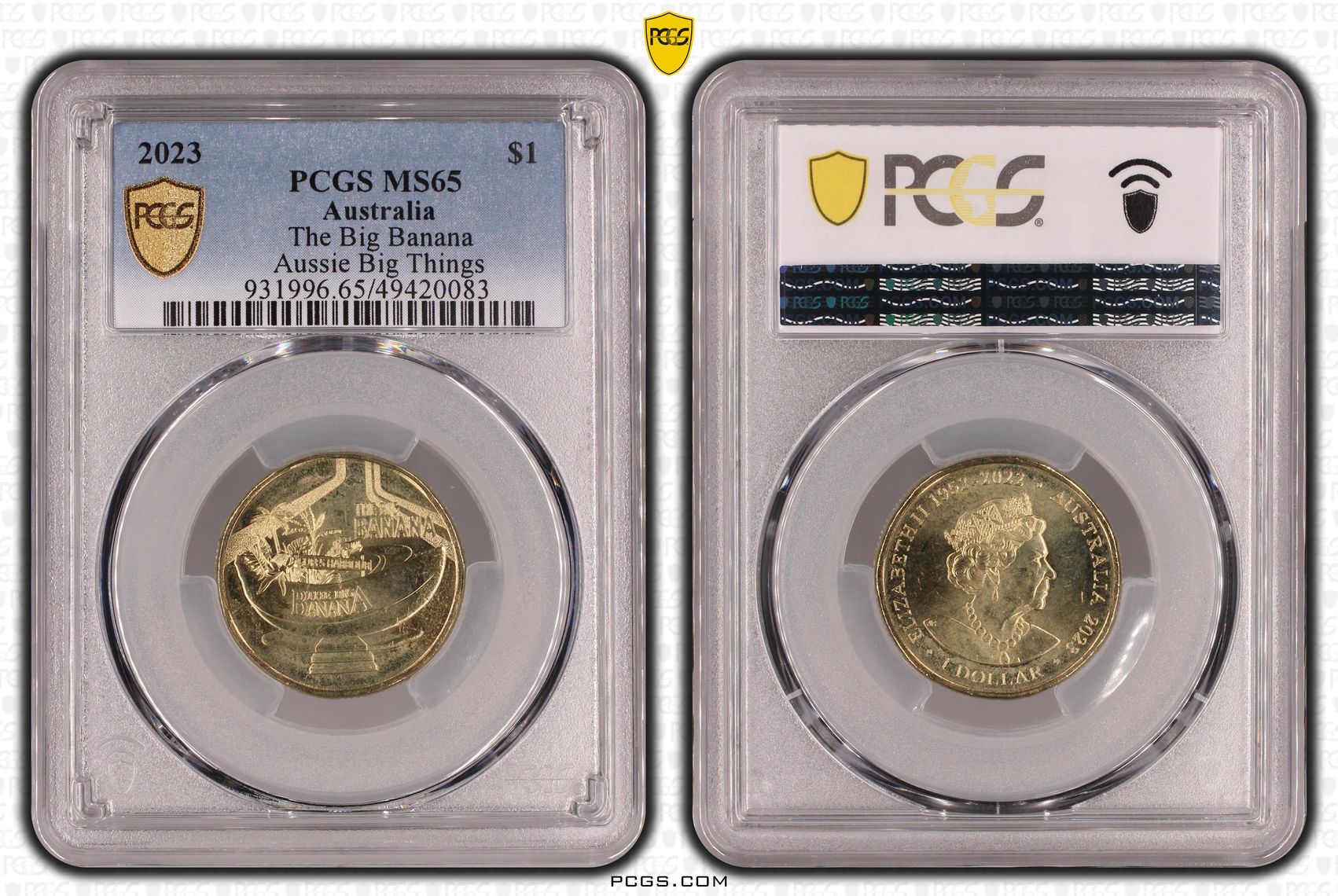 316 · The Big Banana Aussie Big Things , One Dollar, 2023, PCGS MS65