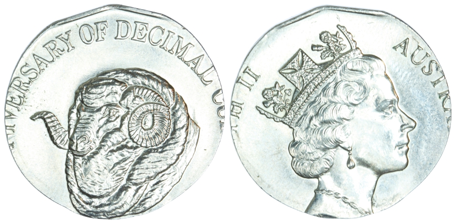 1991 50 Cent Rams Head