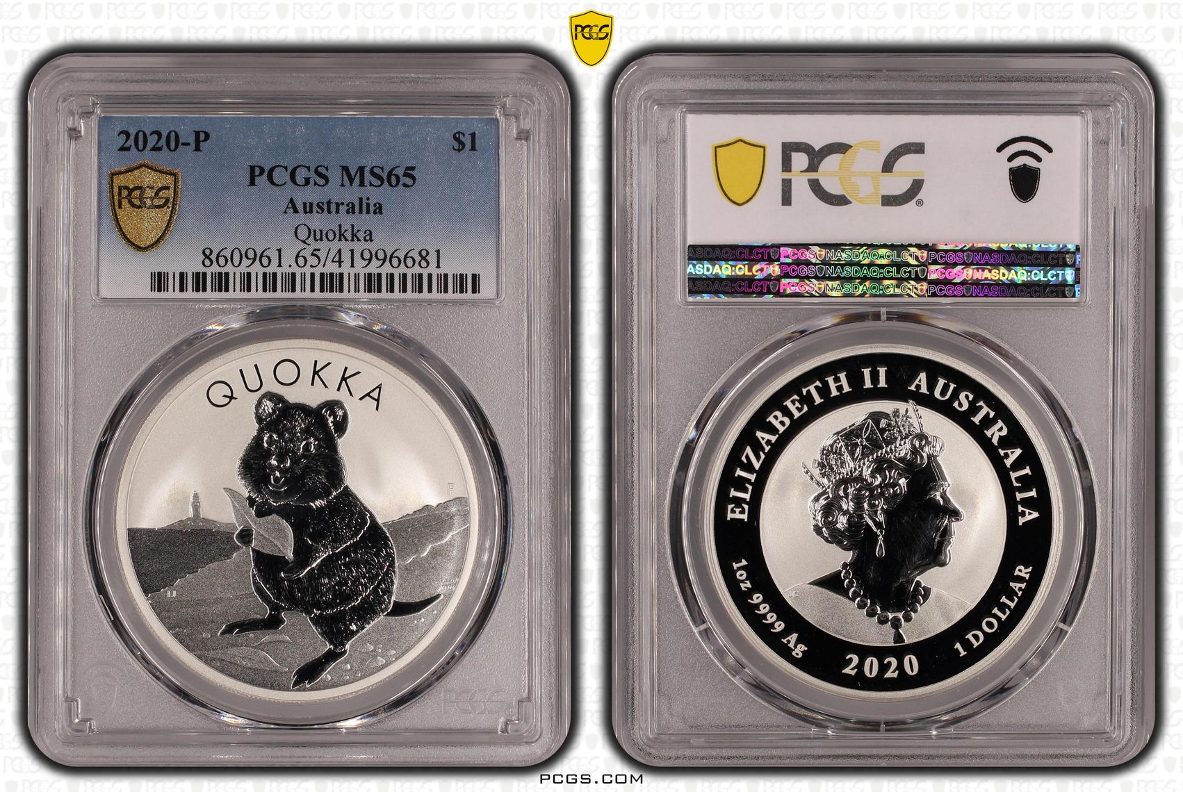 Quokka, One Dollar, 2020-P, PCGS MS65