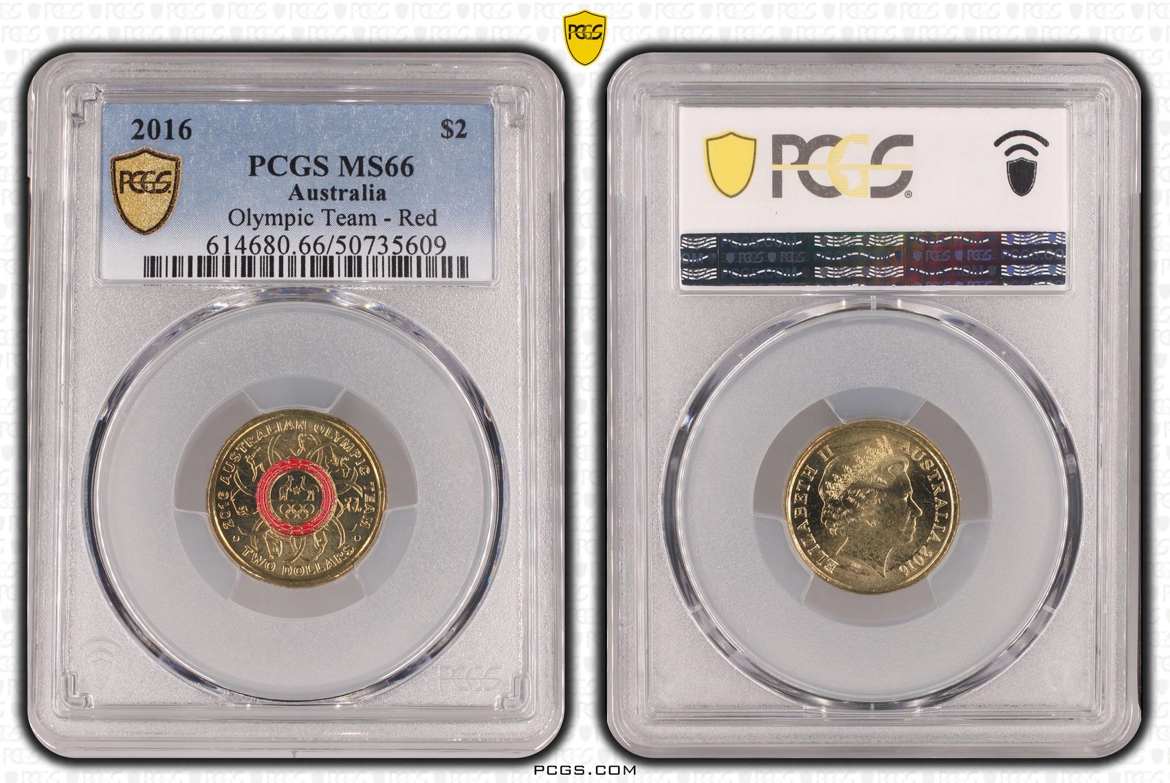 Olympic Team - Red , Two Dollar, 2016, PCGS MS66