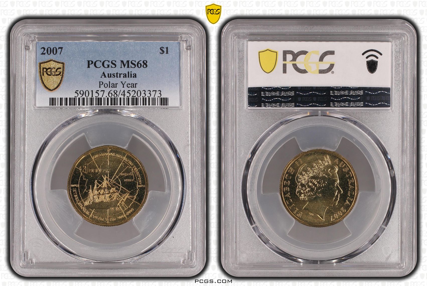 Polar Year POP 11/0, One Dollar, 2007, PCGS MS68