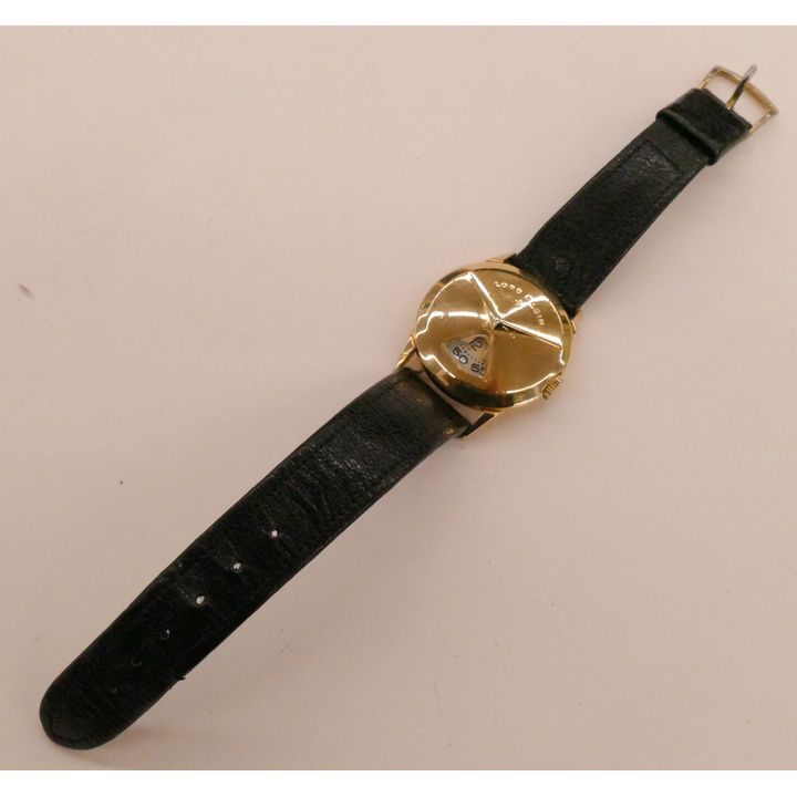 Vintage Lord Elgin GF Direct Read Jump Hour Mens Wrist Watch