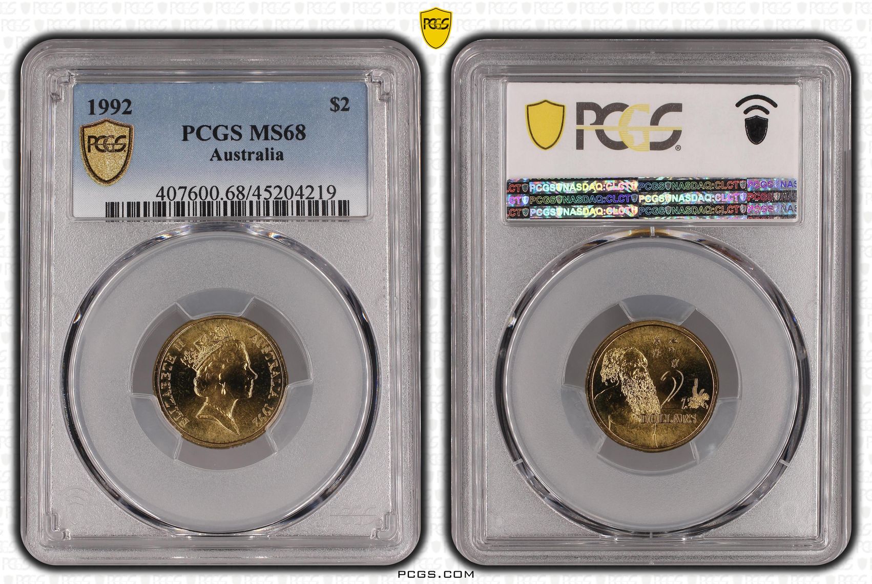 1992 Australia Two Dollar, $2 PCGS - MS68 POP 11/0 -219
