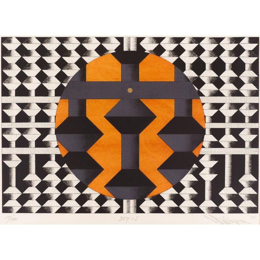 Yoshio Sekine ''Abacus 384-S'' 1975 Serigraph