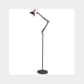 Classic Metal Floor Lamp Flexible Swing Arms Standing Lamp with Stable Base - Copper - Industrial Standing Lamp for Living Room Bedroom Office Study Room | 75951/1128 B4(S9)