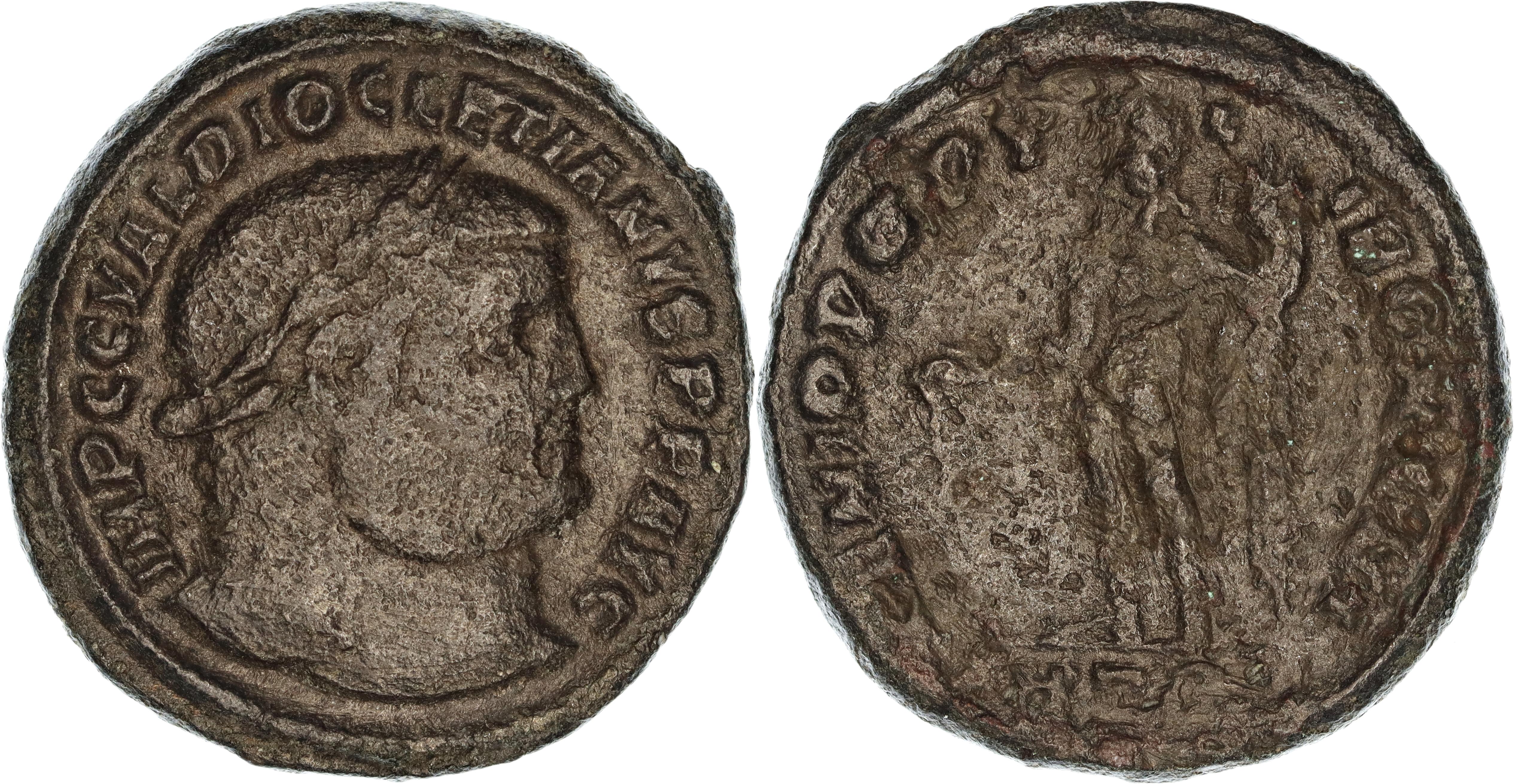 Roman Empire, Diocletian, Æ Follis, 296-297 AD, gF-nVF