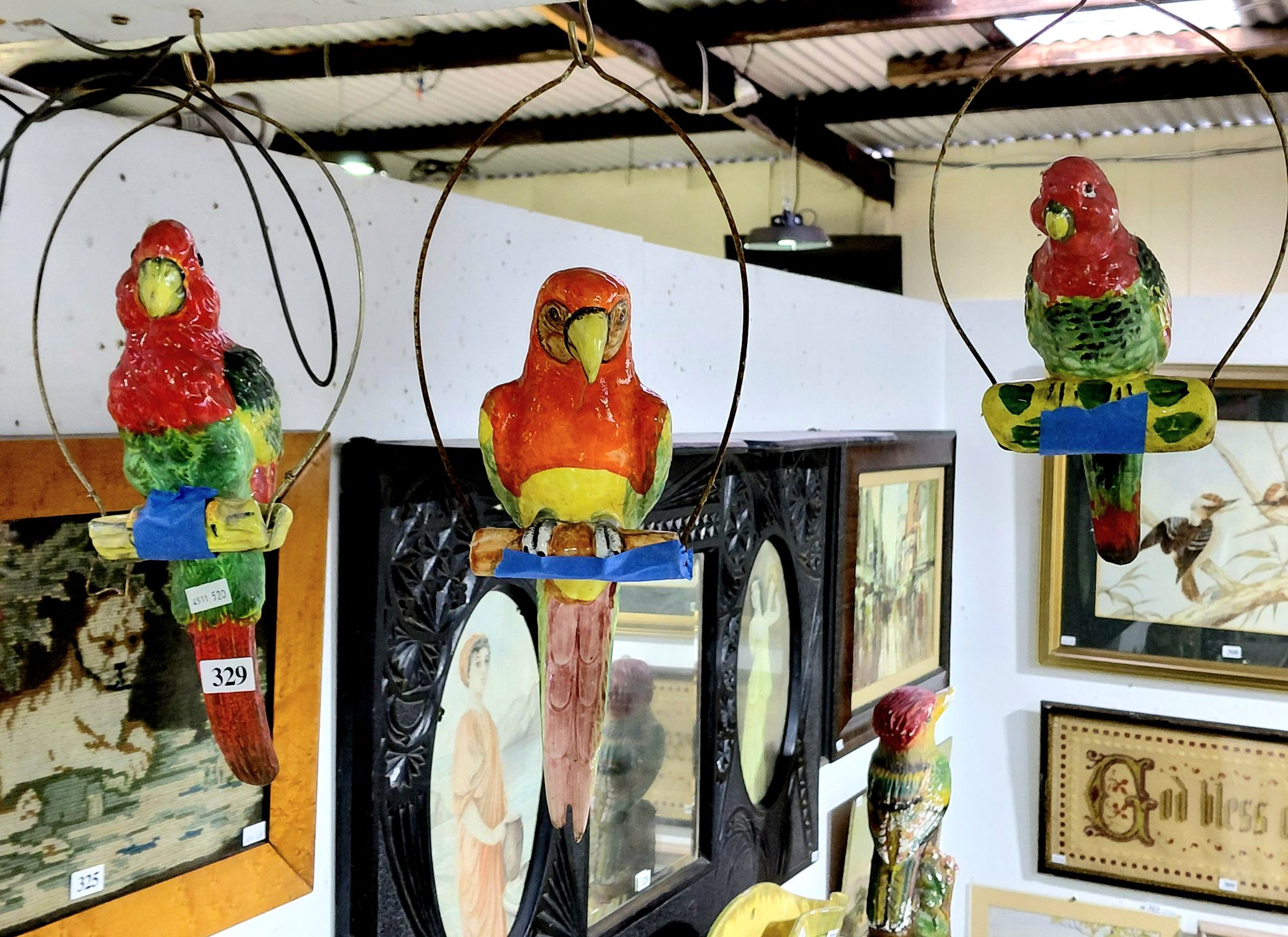 Vintage Ceramic Parrots