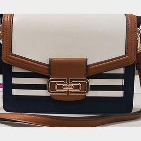 ALDO HANDBAG LADIES - 51467/1992 BLUE/WHITE BROWN SMALL