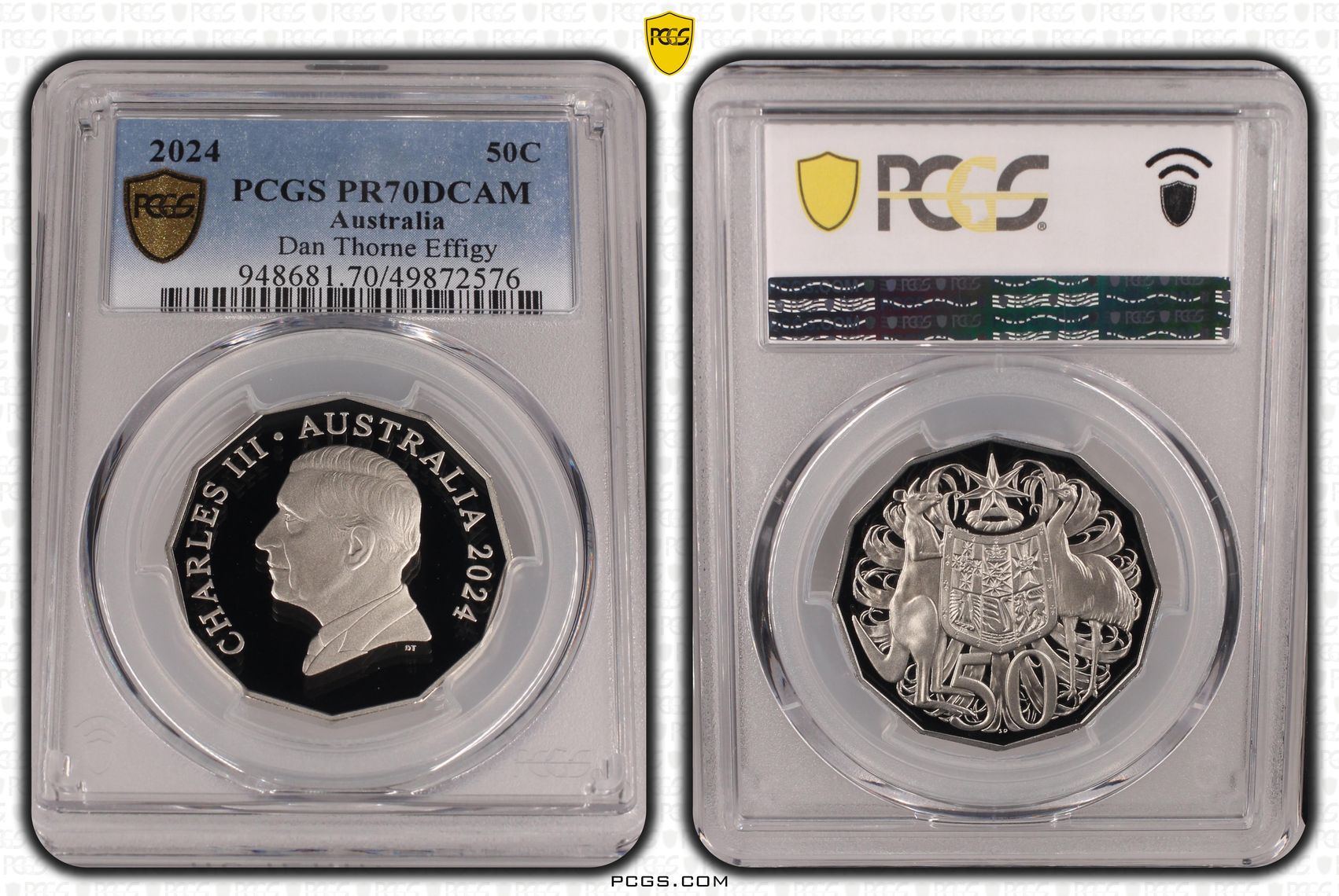 Dan Thorne Effigy, Fifty Cent, 2024, PCGS PR70DCAM