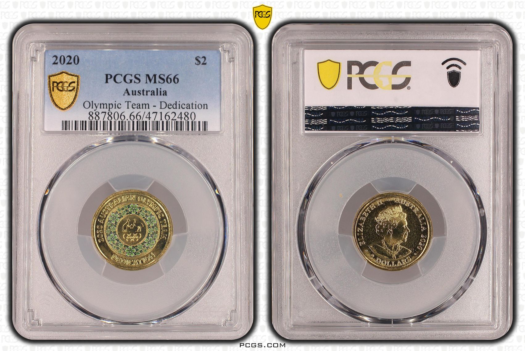 Elizabeth II, Olympic Team - Dedication , Two Dollar, 2020, PCGS MS66