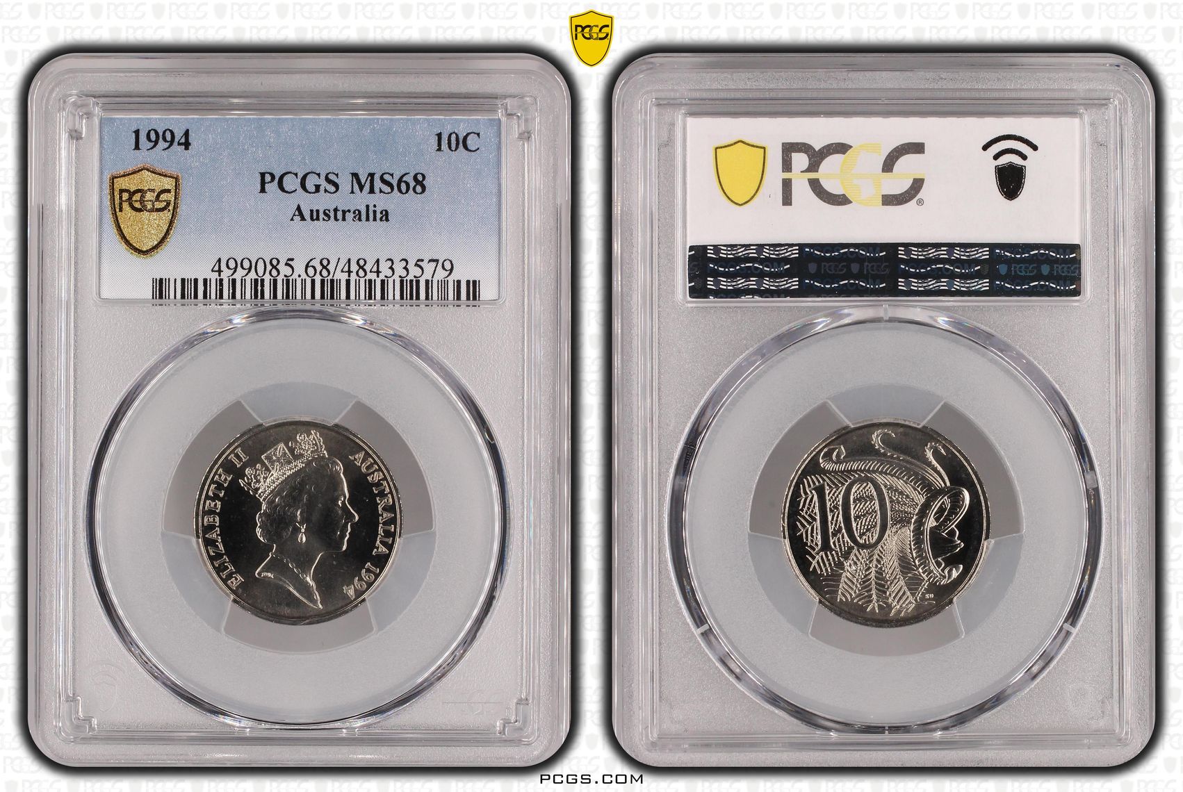Elizabeth II, Ten Cent, 1994, PCGS MS68