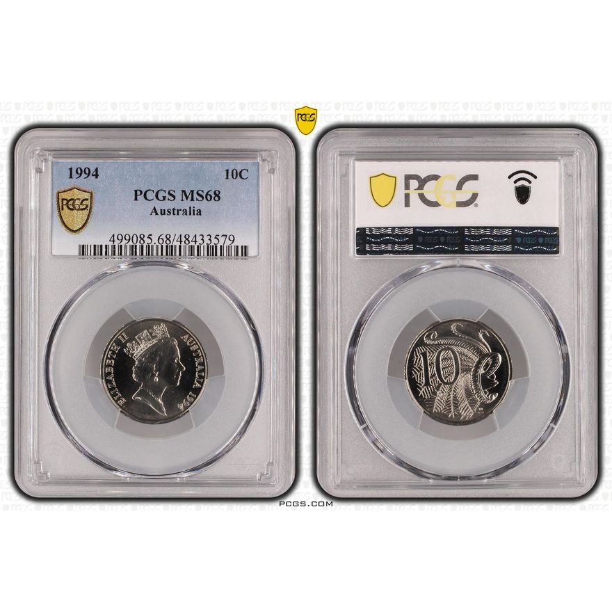 Elizabeth II, Ten Cent, 1994, PCGS MS68