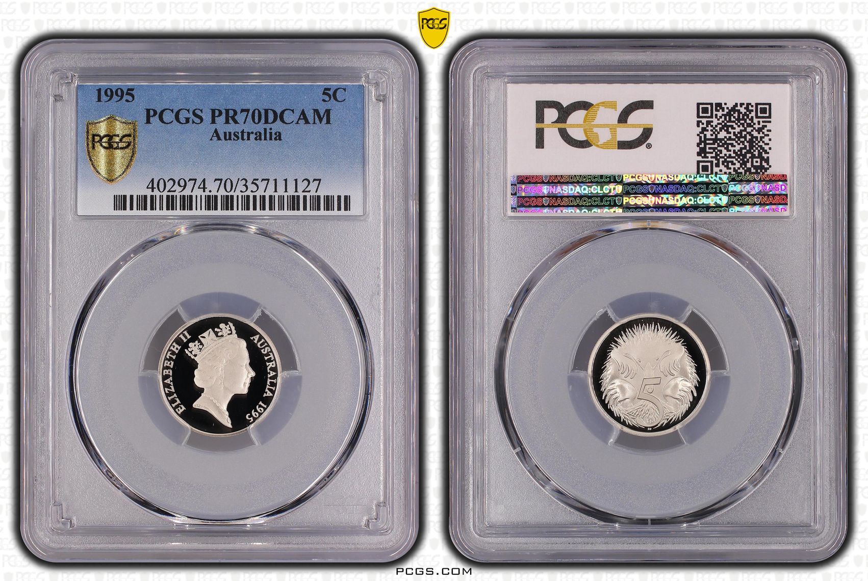 Elizabeth II, Five Cent, 1995, PCGS PR 70DCAM