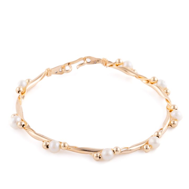 Pearl Bangle 9 Carat Gold