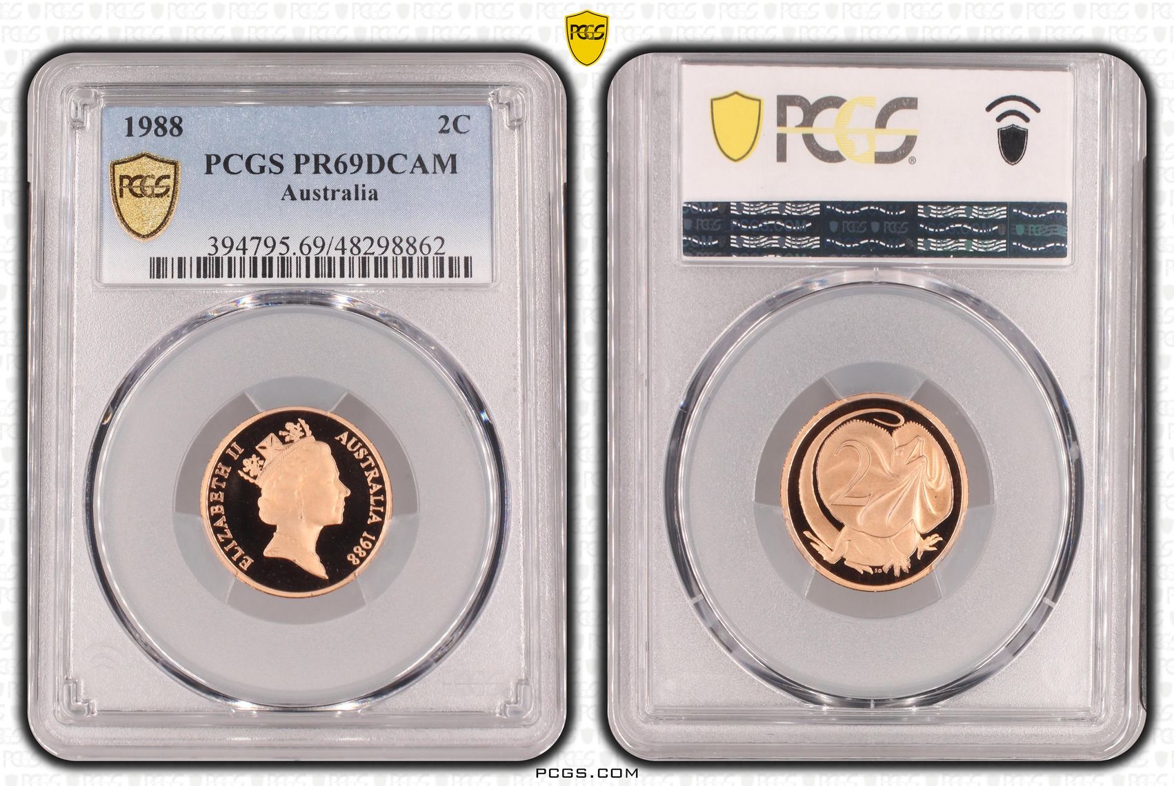 Elizabeth II, Two Cent, 1988, PCGS PR69DCAM