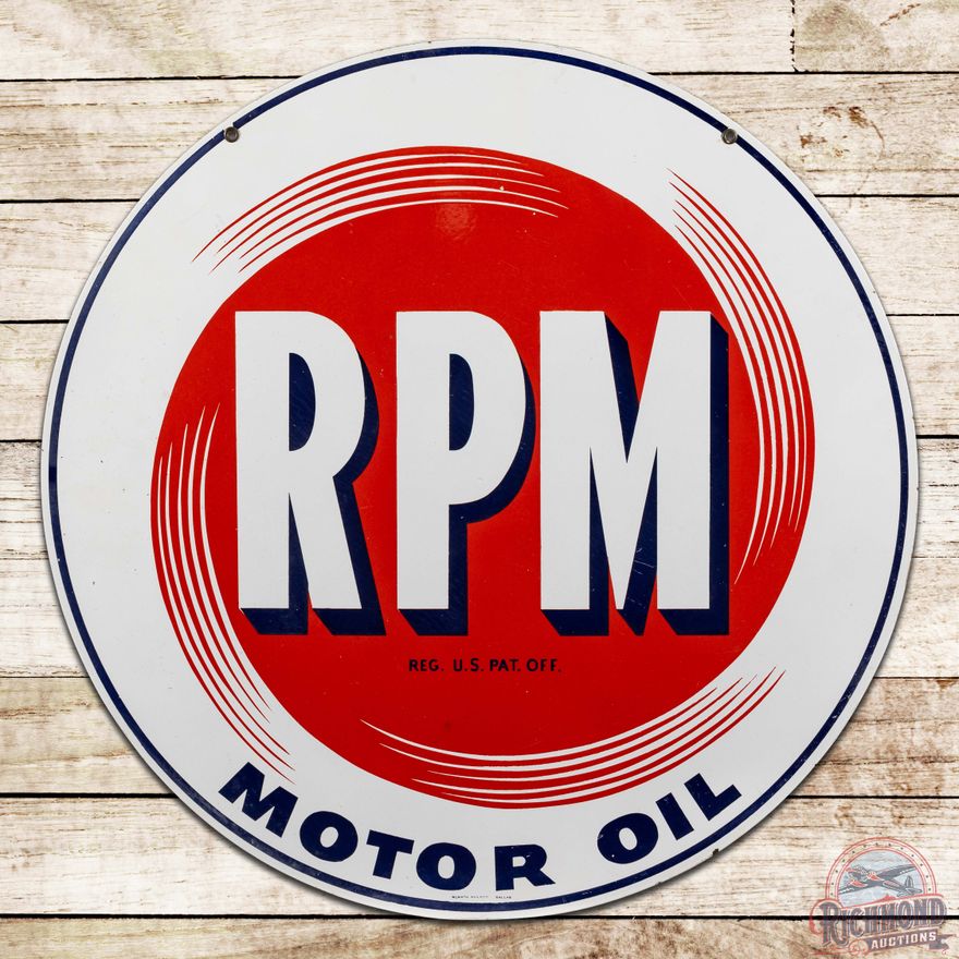 RPM Motor Oil 28" DS Porcelain Sign