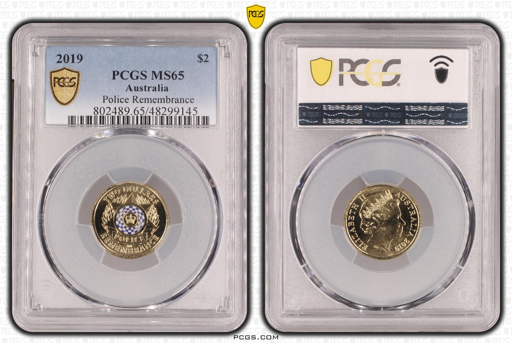 Police Remembrance Colorized , Two Dollar, 2019, PCGS MS65