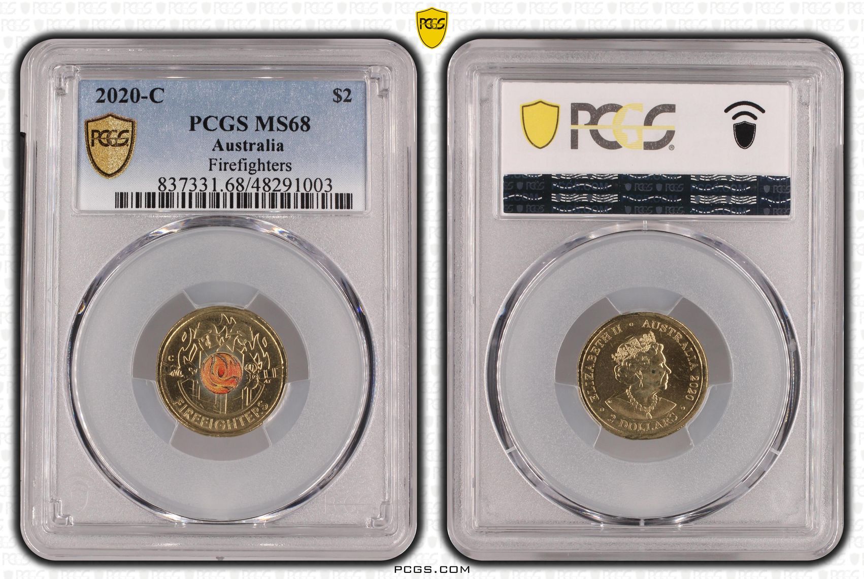 Elizabeth II, Firefighters Colorized, Two Dollar, 2020-C, PCGS MS68