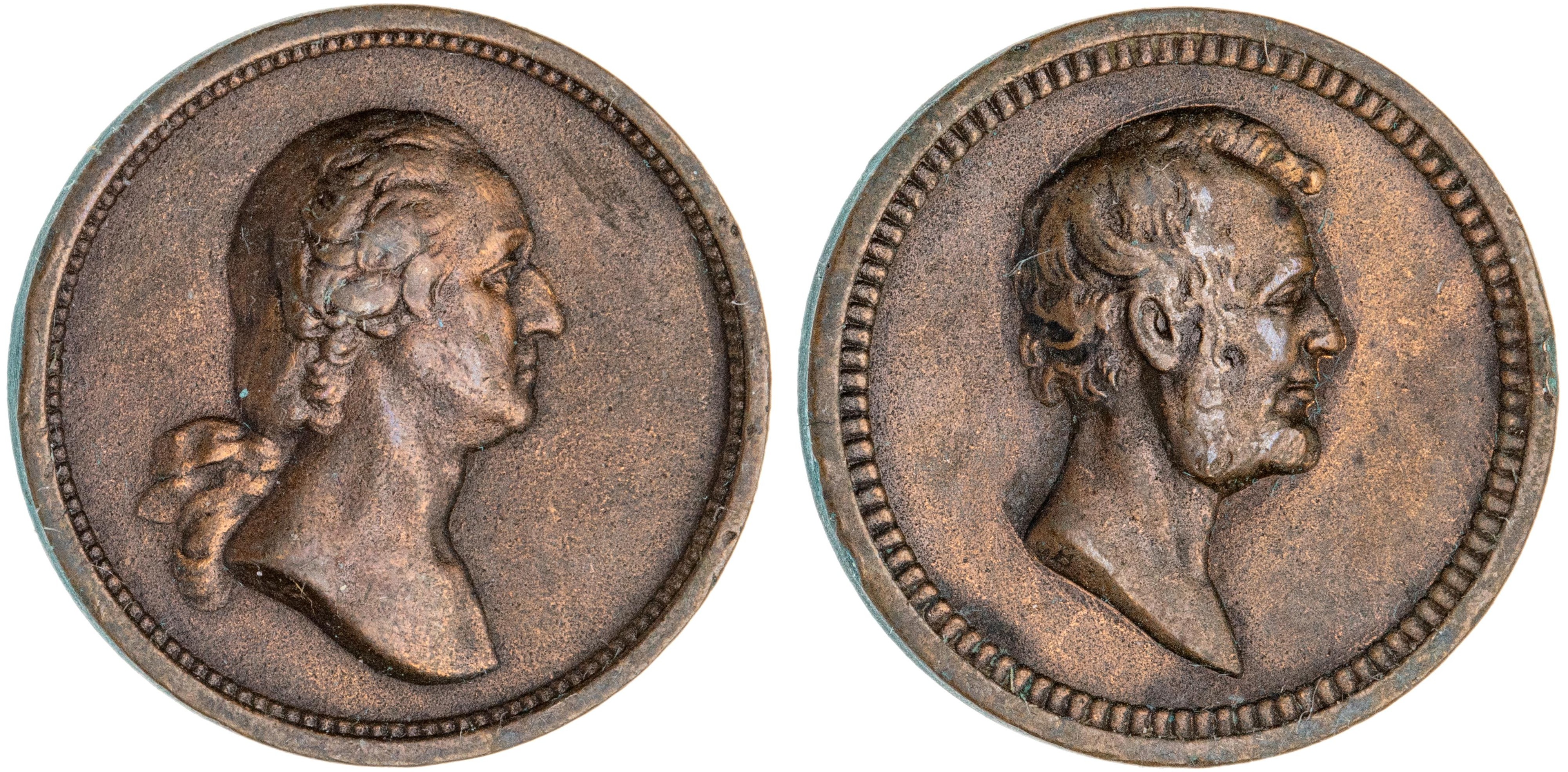 United Nations, George Washington/Abraham Lincoln, Commemorative Bronze Medal, 1860, EF