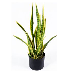 Artificial mother in laws tongue pot plant dark green |