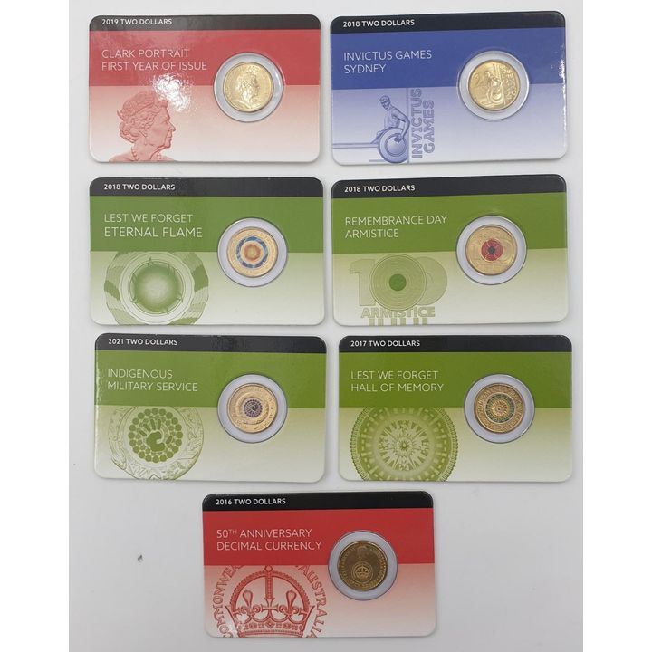 Carded Comm. $2 Coins (x7)