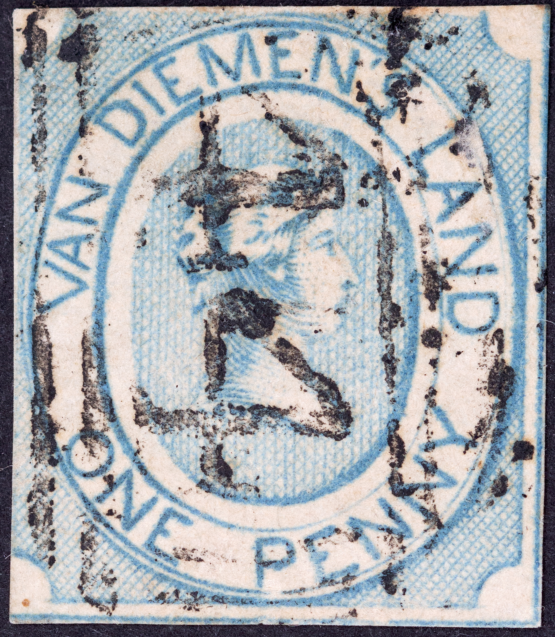 19 · Penny, Blue, 1853, FU