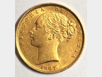 1887 VICTORIA SYDNEY MINT SHIELD GOLD SOVEREIGN SCARCE