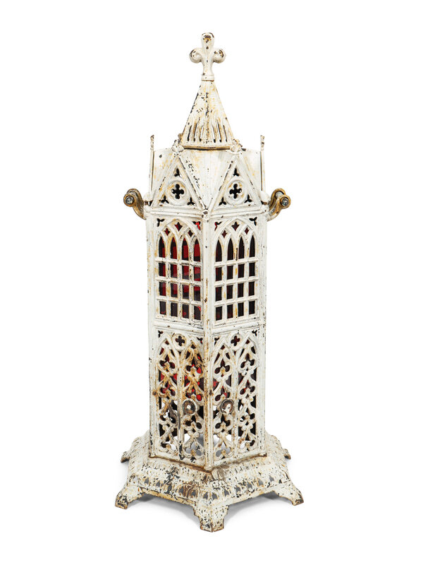 A Victorian Painted Iron 'Gothic' Conservatory Heater