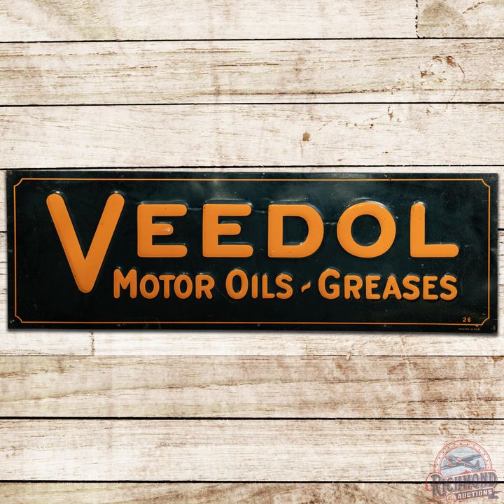 Veedol Motor Oils Greases Embossed SST Sign - 7.25