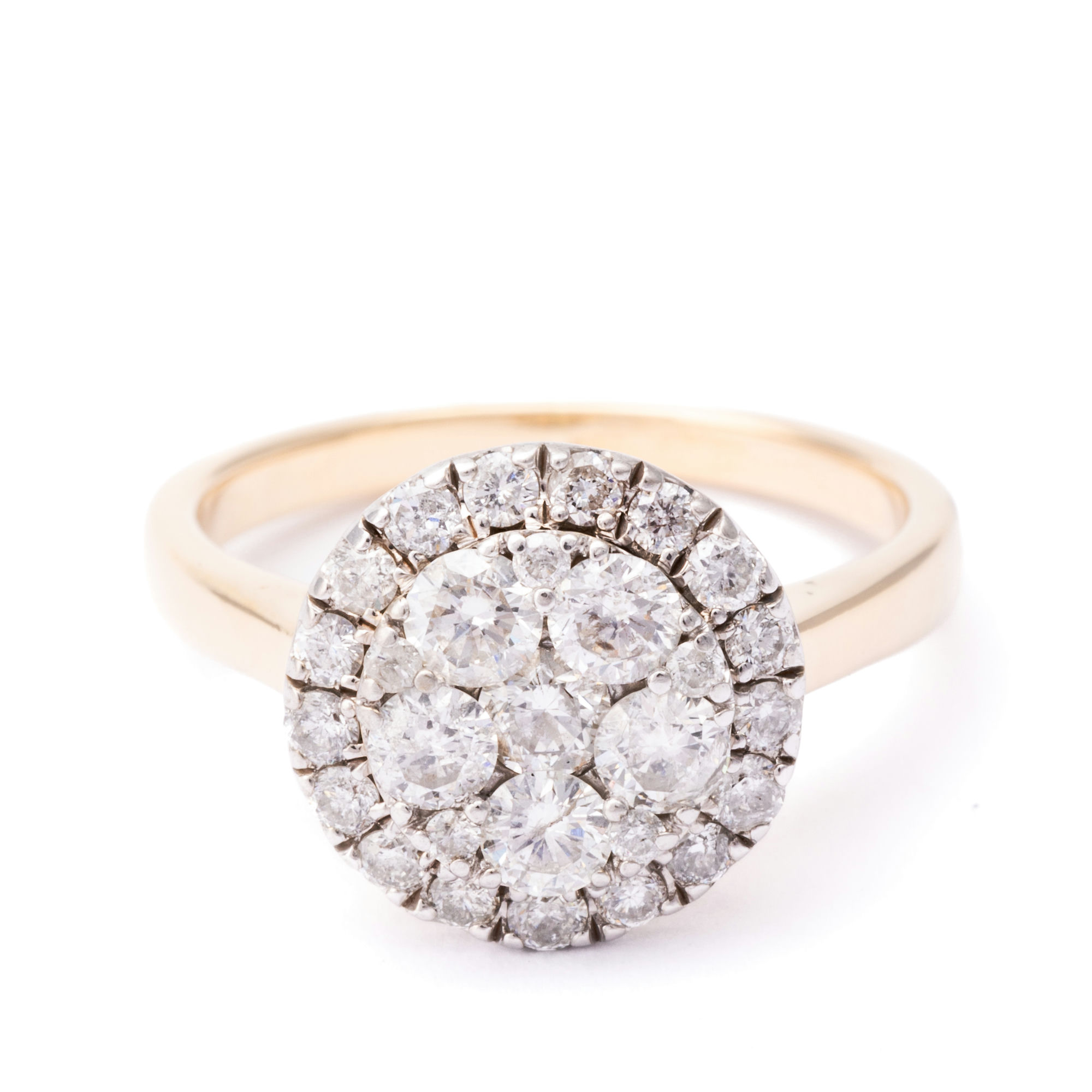 Diamond Cluster Ring 9ct Gold ,